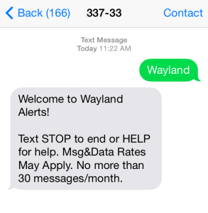 text notice