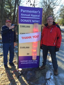 John Heckscher (left) Parmenter volunteer and Rob Purser, Designer.